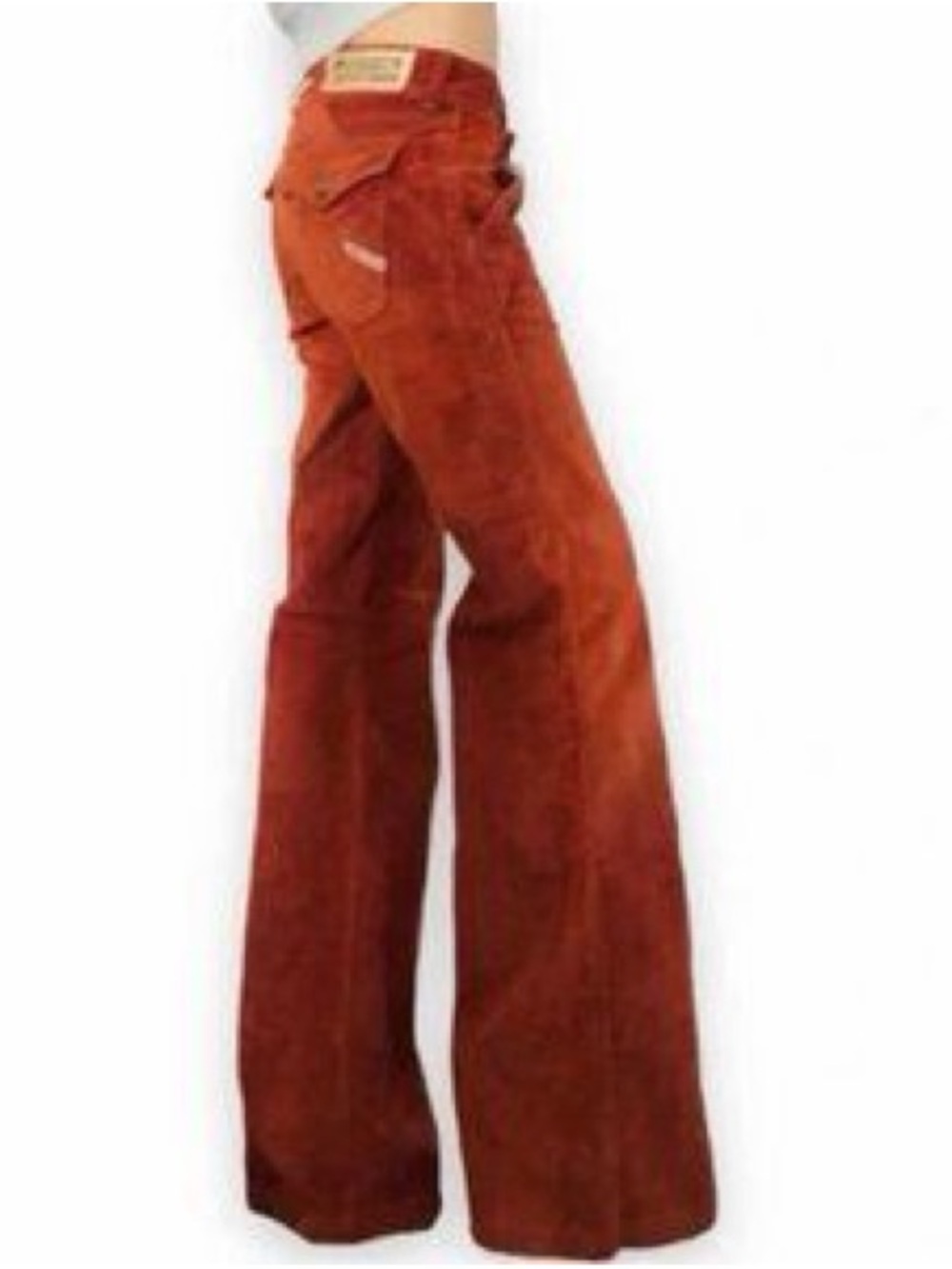 VTG 70s Style Parasuco Low Rise Orange Corduroy Flared pants